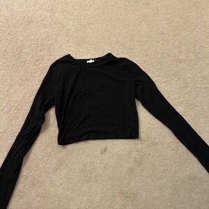 garage black cropped top